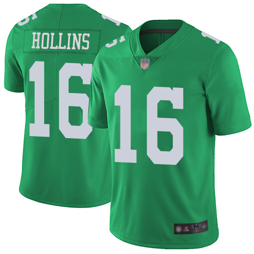 Men Philadelphia Eagles 16 Mack Hollins Limited Green Rush Vapor Untouchable NFL Jersey Football